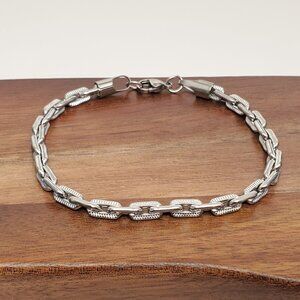Solid 925 Sterling Silver Womens Chain Link Style Bracelet New 8" inch Jewelry